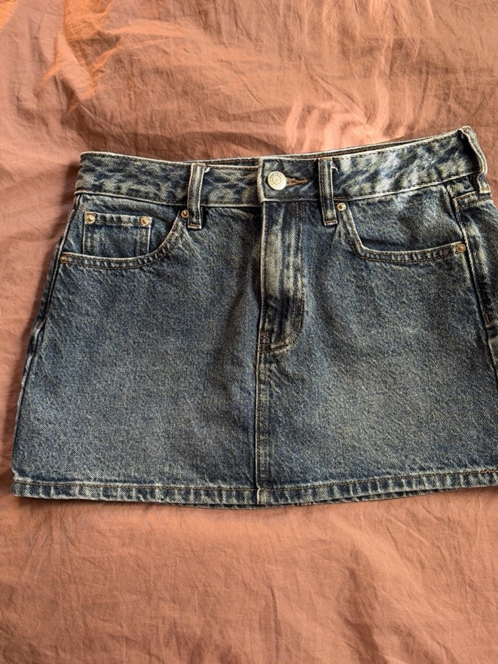 PacSun Blue Denim Mini Skirt with Front Pockets
